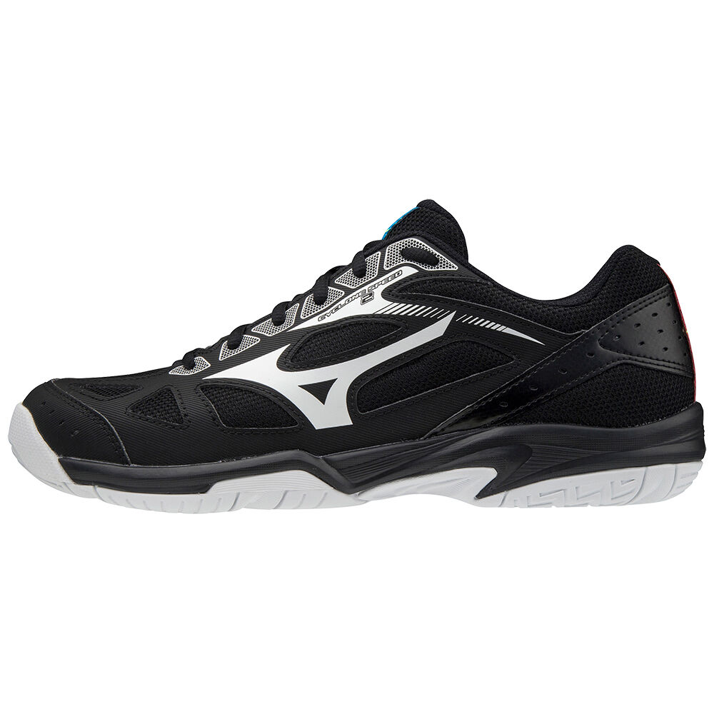 Mizuno Cyclone Speed 2 - Erkek Voleybol Ayakkabısı - Siyah/Beyaz/Mavi Türkiye (PKFLEX-728)